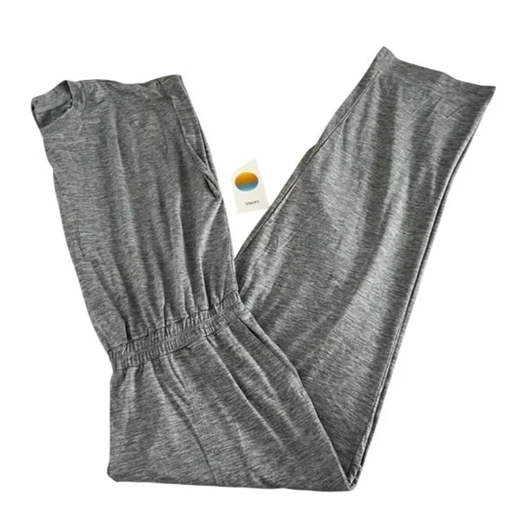 NWT Vuori Large Lux Crew Jumpsuit Short Sleeve Pockets Mallorca Gray MSRP$138 - Picture 12 of 16